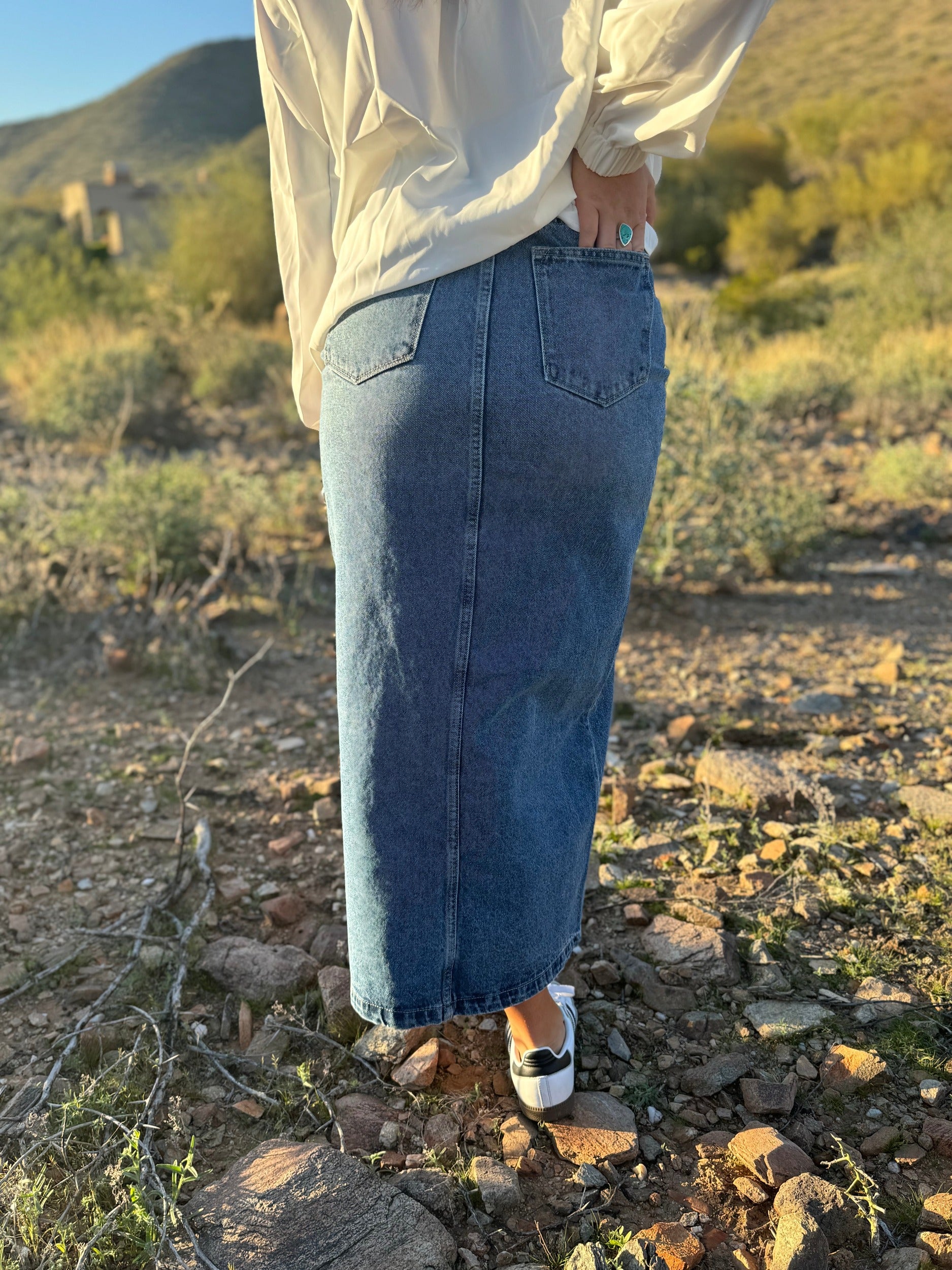 90’s Denim Maxi Skirt